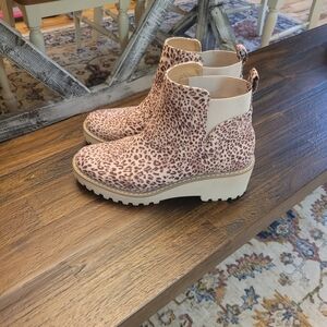 DV by Dolce Vita Pink Leopard Ankle Boots